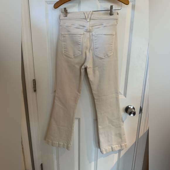 VERONICA BEARD WOMENS CARSON HIGH RISE ANKLE FLARE JEANS ECRU OFF WHITE 27 - Picture 7 of 11